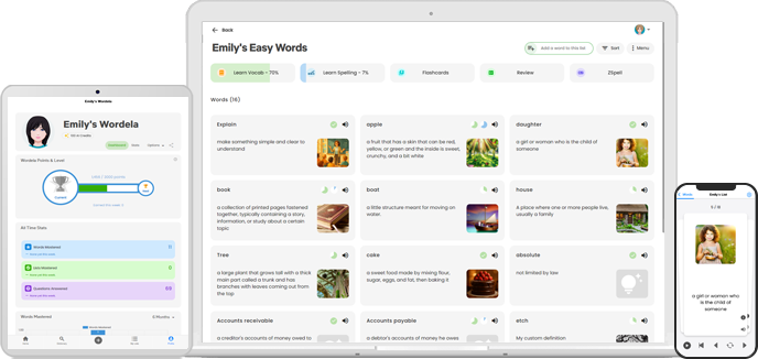 TRACKS PROGRESS | WORD LEARNING | FLASHCARDS